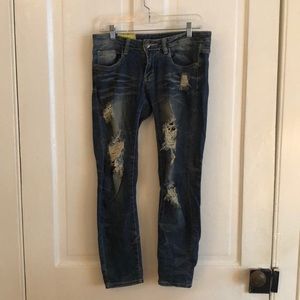 Machine Ripped Skinny Jeans Size 27/28